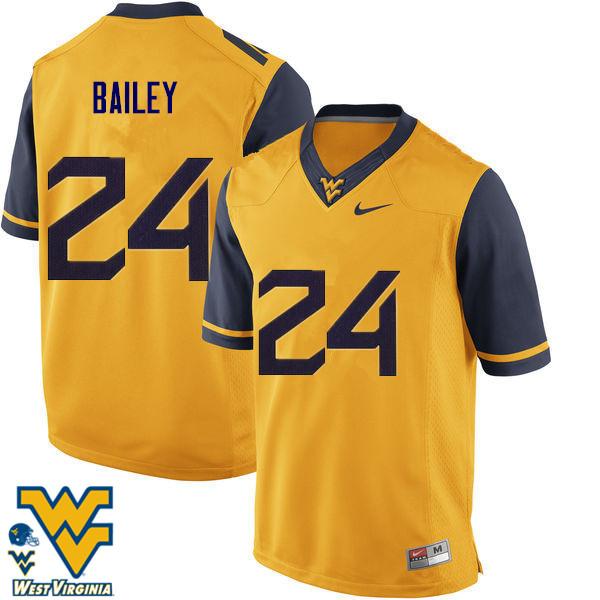 NCAA Men's Hakeem Bailey West Virginia Mountaineers Gold #24 Nike Stitched Football College Authentic Jersey CG23A84MX